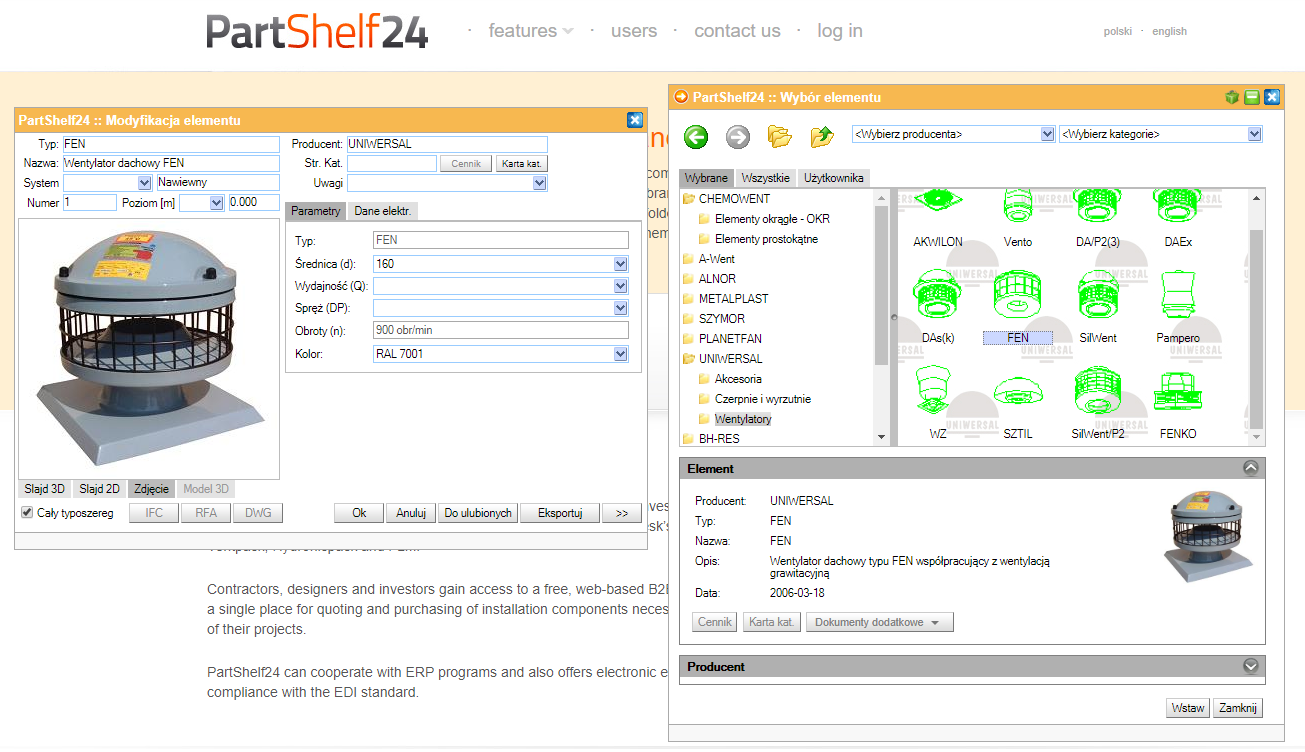 BibBliotela CAD & BIM elementów Uniwersal